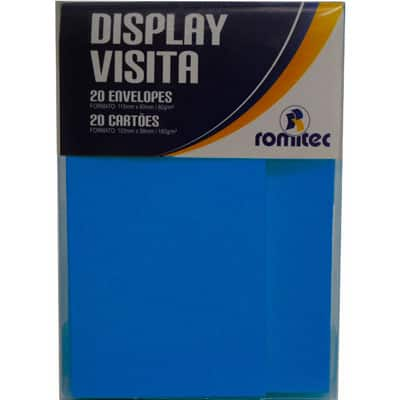 Envelope visita 115x80 azul royal + cartão branco 3038R Romitec CX 20 UN