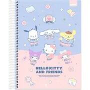 Caderno Universitário Capa Dura, 10 x 1, 160 Folhas, Hello Kitty e Amigos, 2767915, Spiral Hka - PT 1 UN