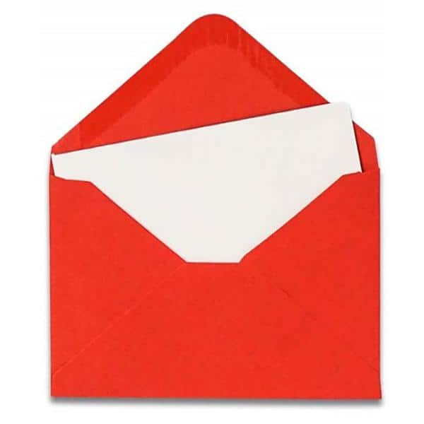 Envelope visita 115x80 vermelho + cartão branco 1295 Romitec CX 20 UN