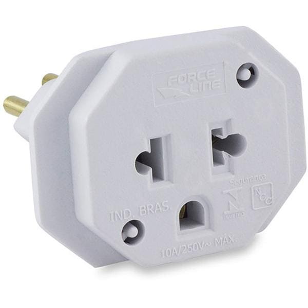 Adaptador para tomada 2P + T, Bivolt, 4313, Force-line - BT 1 UN