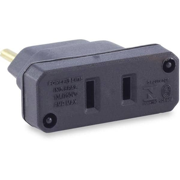 Adaptador para tomada 2P chato, Bivolt, Preto, 4314, Force-line - BT 1 UN