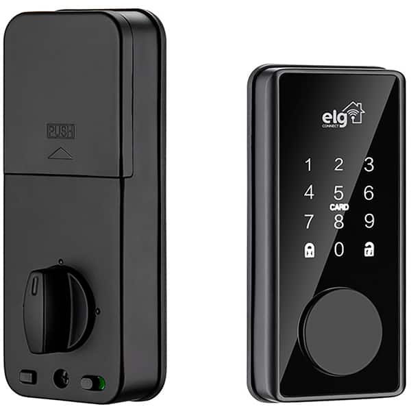 Fechadura digital smart com cartão de proximidade, Preta, SHFD701, Elg - CX 1 UN