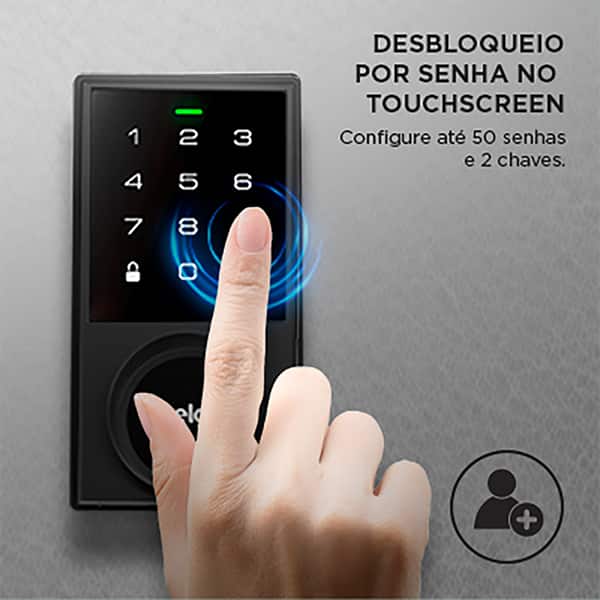 Fechadura digital com senha numérica, Preta, SCFD100PR, Elg - CX 1 UN
