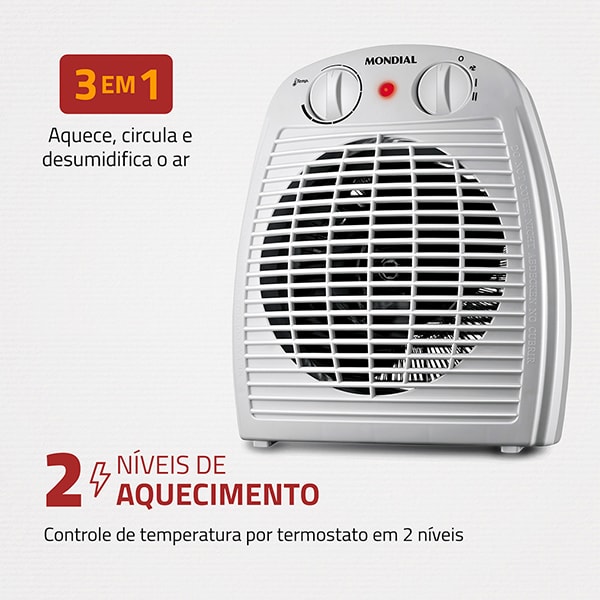 Aquecedor de Ambiente, 1500W, 127V, Mondial - CX 1 UN