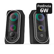 Caixa de som 6w, Preta RGB, DHE-6001, 8YJ92AA, HP - CX 1 UN Caixa de som 6w, Preta RGB, DHE-6001, 8YJ92AA, HP - CX 1 UN