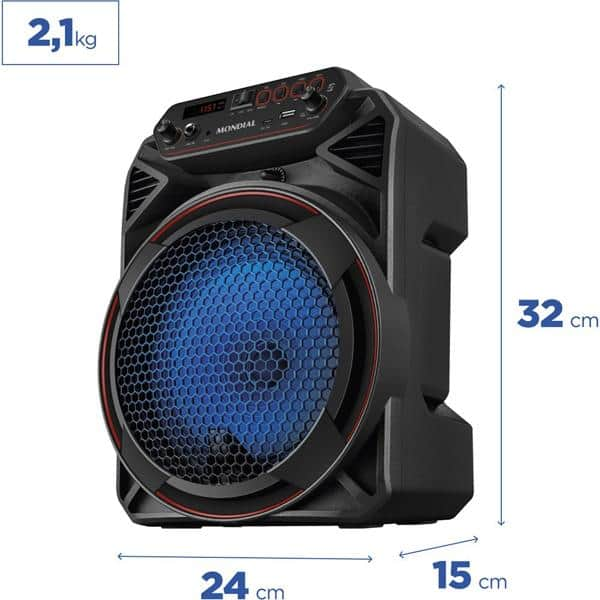 Caixa de som amplificada CM-150, 150W RMS, Bluetooth, Bivolt, Preta, 5487-01, Mondial - CX 1 UN