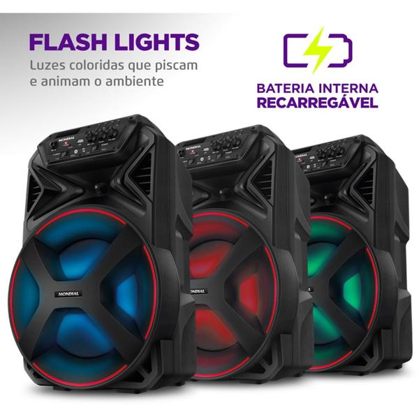 Caixa de som amplificada CM-150, 250W RMS, Bluetooth, Bivolt, Preta, 2108-01, Mondial - CX 1 UN