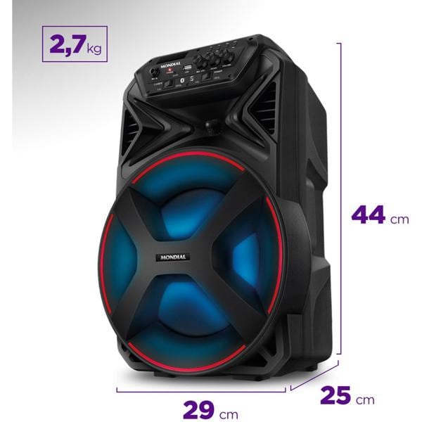 Caixa de som amplificada CM-150, 250W RMS, Bluetooth, Bivolt, Preta, 2108-01, Mondial - CX 1 UN