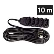 Extensão elétrica 5 tomadas c/10m 3 pinos pt 200098 Force-line BT 1 UN