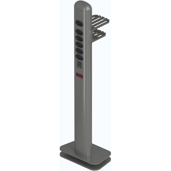 Extensão elétrica tipo totem 6 tomadas 2 usb, 09267, Octoo - CX 1 UN