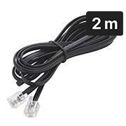 Extensão lisa fio chato para telefone, RJ11, 2 metros, Preto, 4557, Md9 - BT 1 UN Extensão lisa fio chato para telefone, RJ11, 2 metros, Preto, 4557, Md9 - BT 1 UN