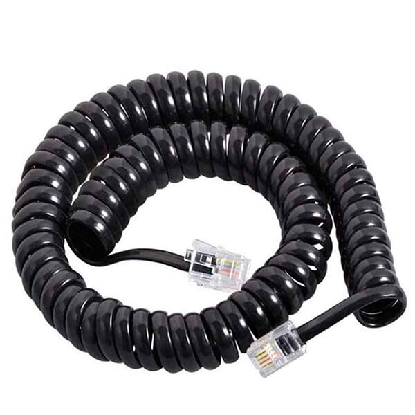 Extensão espiral fio chato para telefone, 2 metros, Preto, 4559, Md9 - BT 1 UN