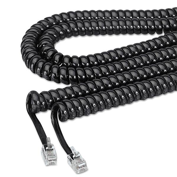 Extensão espiral fio chato para telefone, 2 metros, Preto, 4559, Md9 - BT 1 UN