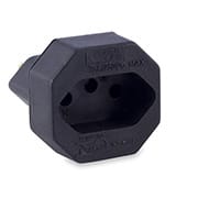 Adaptador p/ tomada 2P+T padrão novo p/ antigo preto 4316 Force-line BT 1 UN