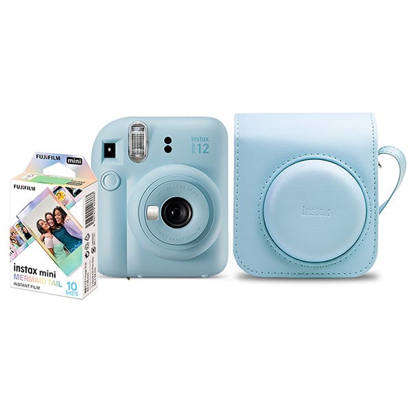Câmera instantânea Kit Instax Mini 12 azul c/ bolsa Fuji Film CX 1 UN Câmera instantânea Kit Instax Mini 12 azul c/ bolsa Fuji Film CX 1 UN