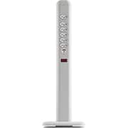 Extensão elétrica tipo totem, 6 tomadas, USB-C, com suporte, Cinza, 10025, Octoo - CX 1 UN Extensão elétrica tipo totem, 6 tomadas, USB-C, com suporte, Cinza, 10025, Octoo - CX 1 UN