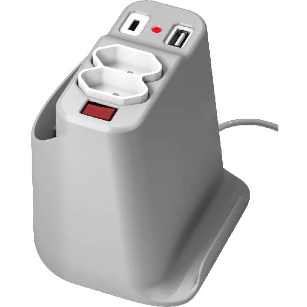 Extensão elétrica de mesa 2 tom. USB/USB-C 0,65cm bc 10071 Octoo CX 1 UN