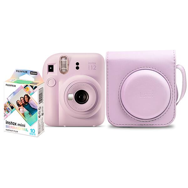 Kit Câmera instantânea Instax Mini 12 Lilás com Pack de 10 fotos e Bolsa, Fuji Film - CX 1 UN Kit Câmera instantânea Instax Mini 12 Lilás com Pack de 10 fotos e Bolsa, Fuji Film - CX 1 UN