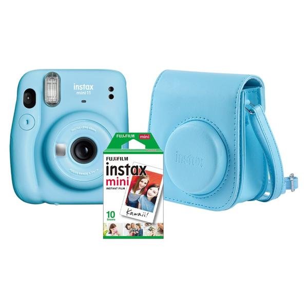 Câmera instantânea Kit Instax mini 11 azul Fuji Film CX 1 UN