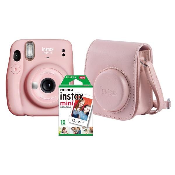 Câmera instantânea Kit Instax mini 11 rosa Fuji Film CX 1 UN