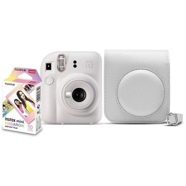 Kit Câmera instantânea Instax Mini 12 Branca com Pack de 10 fotos e Bolsa - Fuji Film - 1 UN