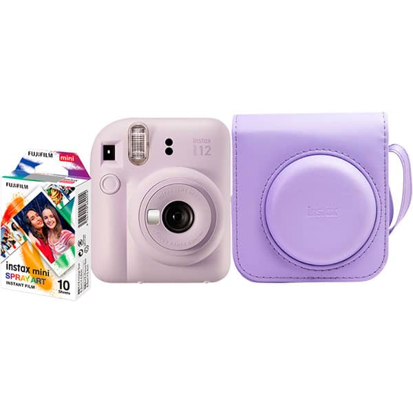 Kit Câmera instantânea Instax Mini 12 Lilás com Pack de 10 fotos e Bolsa, Fuji Film - CX 1 UN