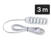 Extensão elétrica 5 tom. 10A c/ 3m 3 pinos branca Force-line BT 1 UN