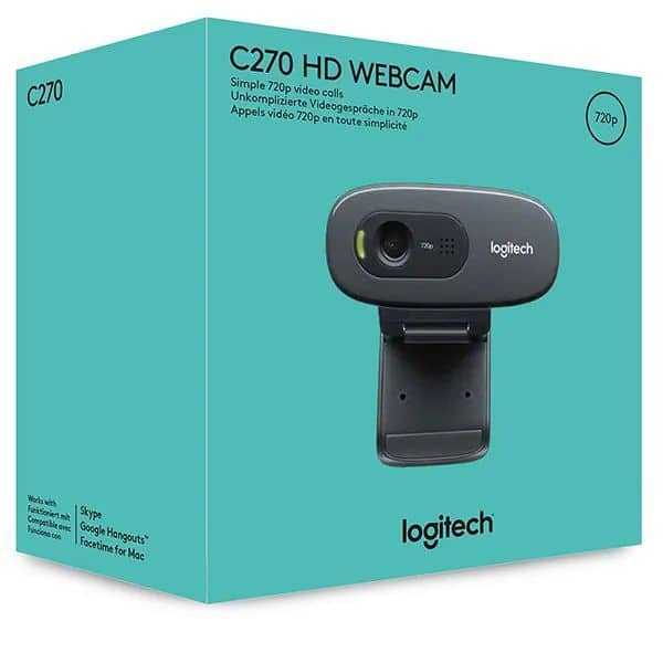 Webcam HD Logitech C270 com Microfone Embutido e 3 MP para Chamadas e Gravações em Vídeo Widescreen CX 1 UN