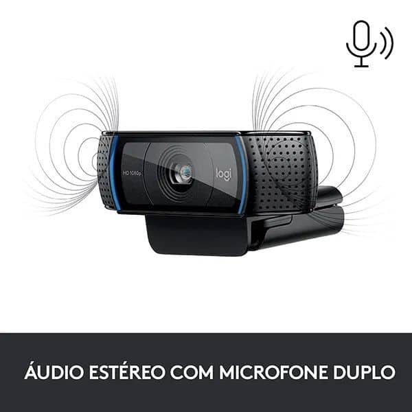 Webcam Full HD Logitech C920s com Microfone Embutido, Proteção de Privacidade, Video Widescreen 1080p - Compatível com Logitech Capture CX 1 UN