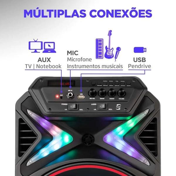 Caixa de som Bluetooth, 400w rms, Connect Lights, Bivolt, CM-400 0685-01, Mondial - CX 1 UN