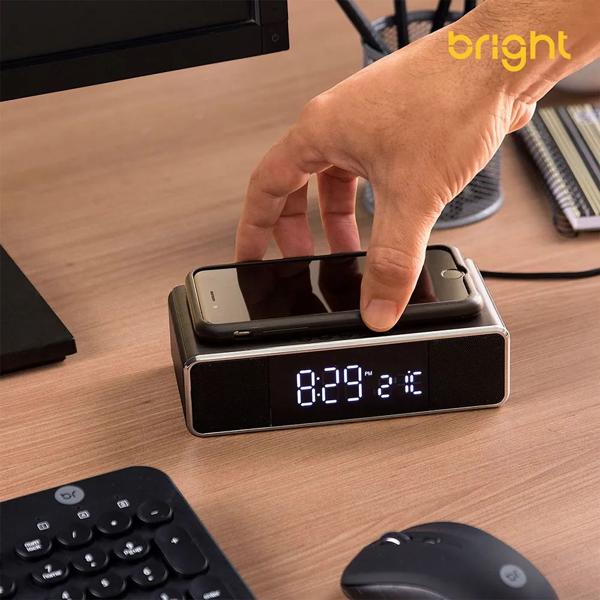 Radio Relógio com Carregador Por Indução e Som Bluetooth , 599 Bright - CX 1 UN