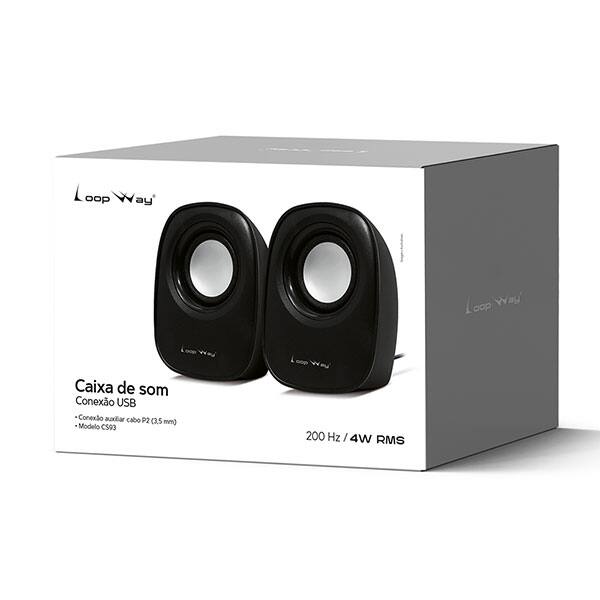 Caixa de som 4w preta CS93 Loop Way CX 1 UN