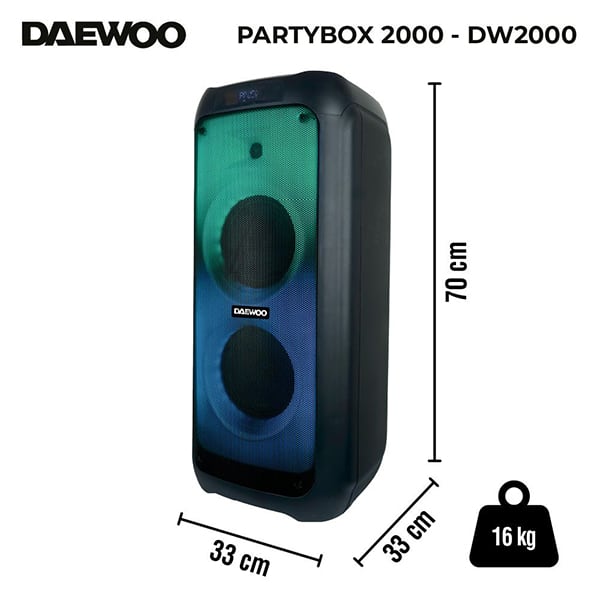 Caixa de som bluetooth 1200w Partybox DW2000 Daewoo CX 1 UN