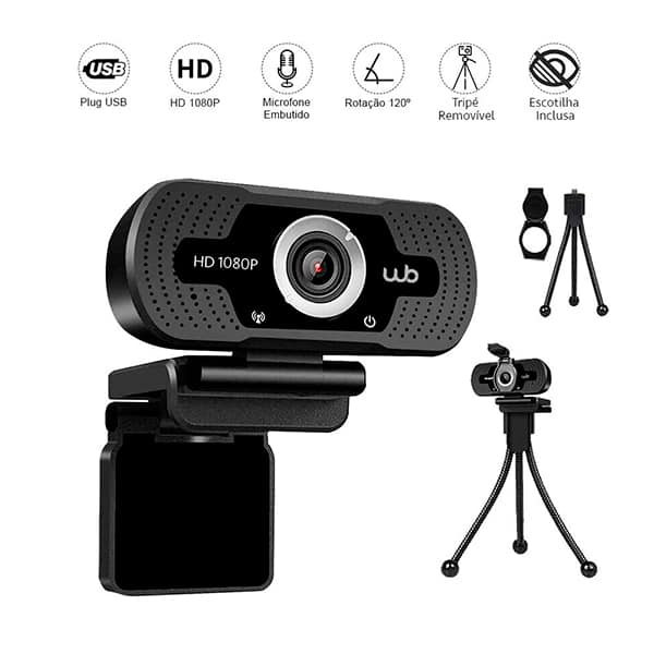 Câmera webcam Full HD 1080p com microfone, Preto, 11673, Geonav - CX 1 UN Câmera webcam Full HD 1080p com microfone, Preto, 11673, Geonav - CX 1 UN