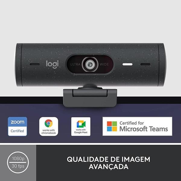 Câmera webcam Full HD 1080p, Brio 500, Grafite, 960-001412, Logitech - CX 1 UN