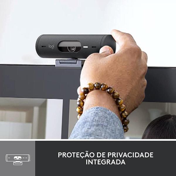 Câmera webcam Full HD 1080p, Brio 500, Grafite, 960-001412, Logitech - CX 1 UN