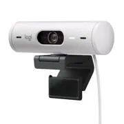Webcam Full HD Logitech Brio 500 com Microfones Duplos com Redução de Ruídos, Proteção de Privacidade e Correção de Luz - Branco CX 1 UN