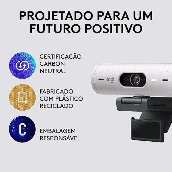 Câmera webcam Full HD 1080p, Brio 500, Branco, 960-001426, Logitech - CX 1 UN