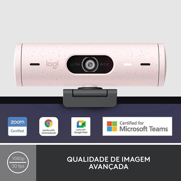 Câmera webcam Full HD 1080p, Brio 500, Rose, 960-001418, Logitech - CX 1 UN