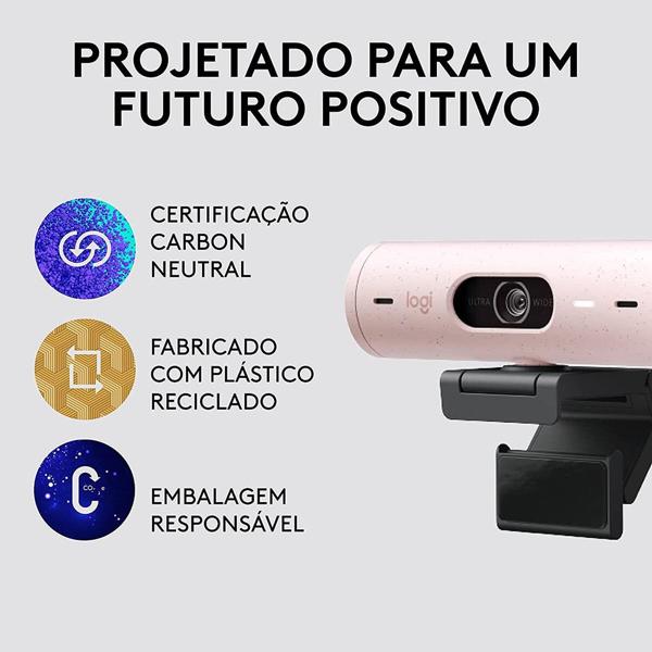 Câmera webcam Full HD 1080p, Brio 500, Rose, 960-001418, Logitech - CX 1 UN