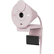 Webcam Full HD Logitech Brio 300 com Microfone com Redução de Ruído, Proteção de Privacidade e Conexão USB-C- Rosa CX 1 UN