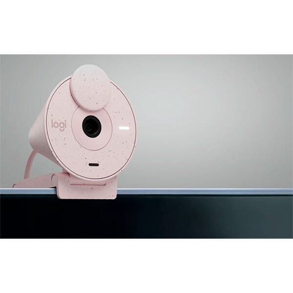 Câmera webcam Full HD, Brio 300, com microfone, Rose, 960-001446, Logitech - CX 1 UN