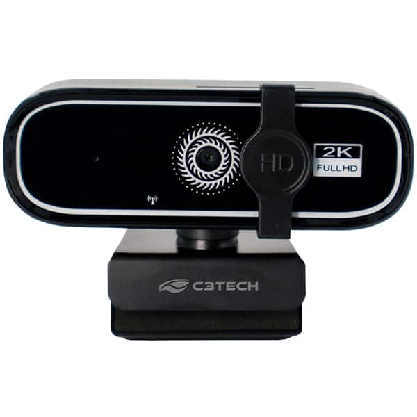 Câmera webcam QHD 2k com clipe de privacidade, Preto, WB-200BK, C3Tech - CX 1 UN