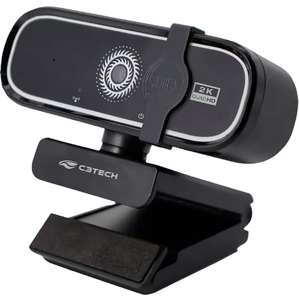 Câmera webcam QHD 2k com clipe de privacidade, Preto, WB-200BK, C3Tech - CX 1 UN