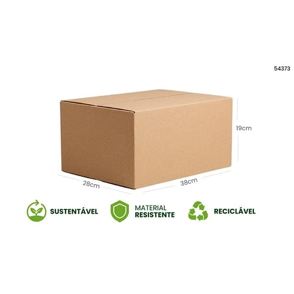 Caixa de Papelão para Transporte/Mudança, 38cm x 28cm x 19cm, 54373-02, Penha - CX 1 UN