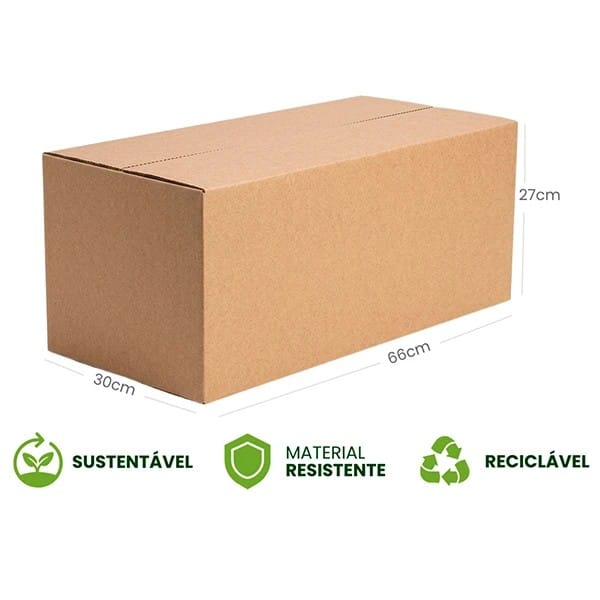 Caixa de Papelão para Transporte/Mudança, 66cm x 30cm x 27cm, 57293-00, Penha - CX 1 UN Caixa de Papelão para Transporte/Mudança, 66cm x 30cm x 27cm, 57293-00, Penha - CX 1 UN