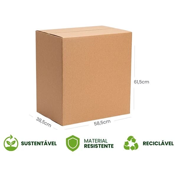 Caixa de Papelão para Transporte/Mudanças 58,5cm x 38,5cm x 61,5cm, 57294-00, Penha - CX 1 UN Caixa de Papelão para Transporte/Mudanças 58,5cm x 38,5cm x 61,5cm, 57294-00, Penha - CX 1 UN