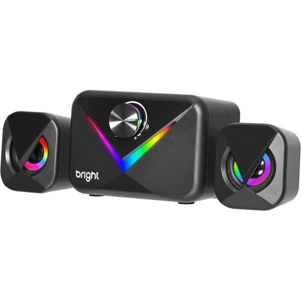 Caixa de som multimidia speaker, RGB, USB, Preto, CX004, Bright - CX 1 UN