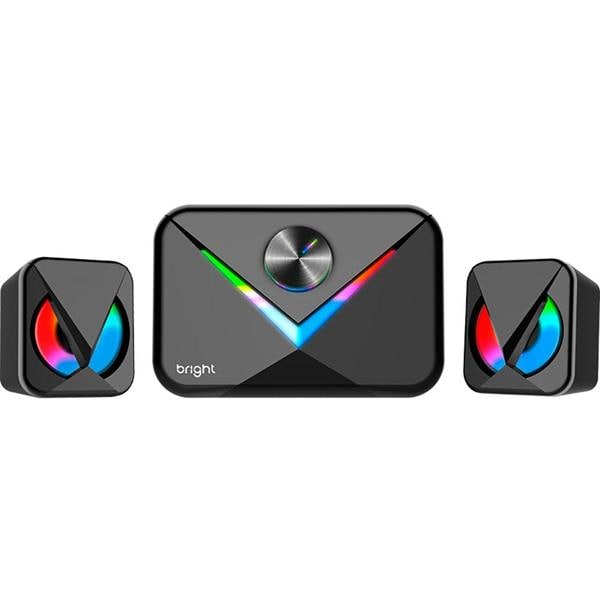 Caixa de som multimidia speaker, RGB, USB, Preto, CX004, Bright - CX 1 UN