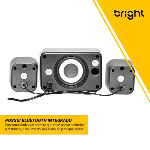 Caixa de som multimidia speaker, RGB, USB, Preto, CX004, Bright - CX 1 UN